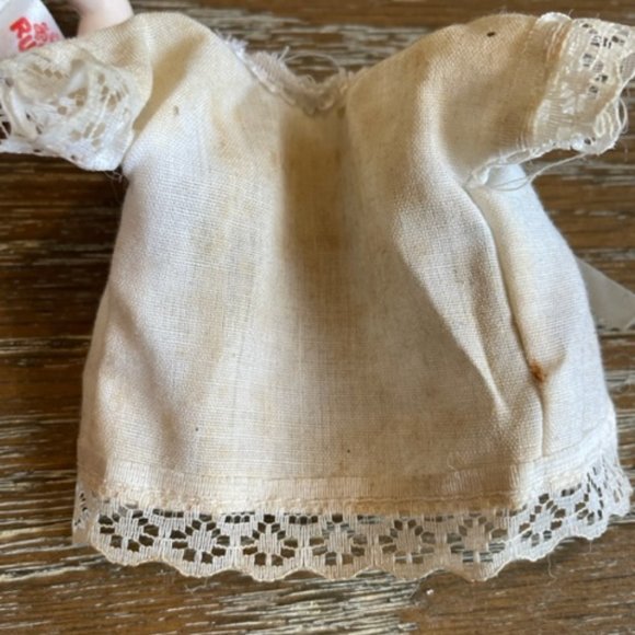 Vintage RUSS Baby Doll Porcelain Bisque Head Arms Leg Cloth Body Blue Eyes Dress - Picture 10 of 10